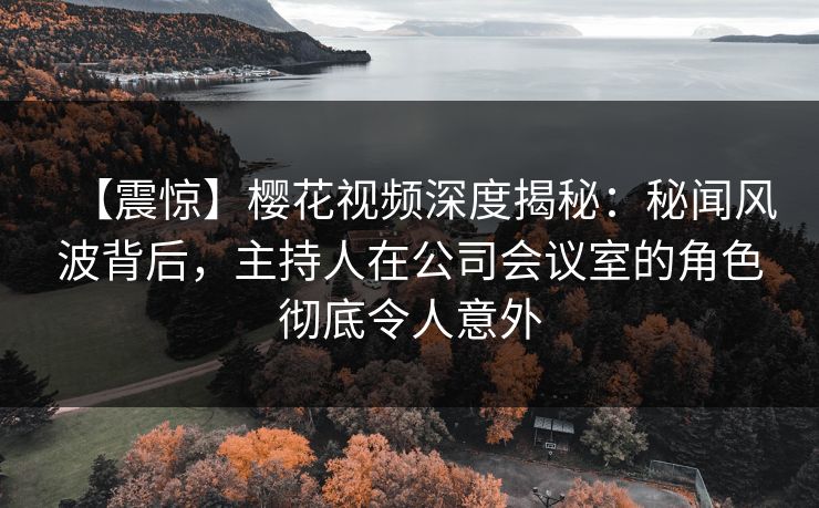 【震惊】樱花视频深度揭秘：秘闻风波背后，主持人在公司会议室的角色彻底令人意外